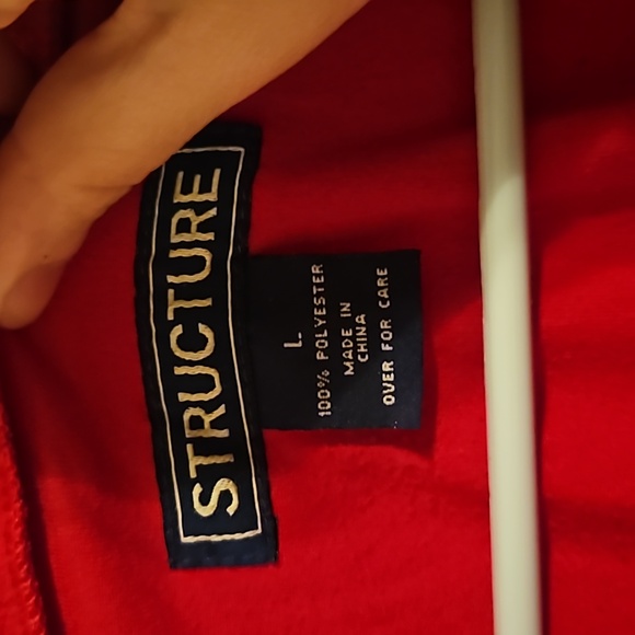 Structure oversized Red pull over 1/4 light weight sweatshirt. In EUC - Picture 2 of 3